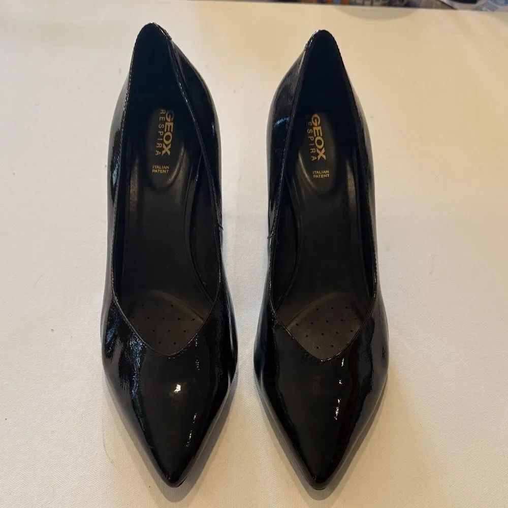 Geox Women's Shiny Black Heels